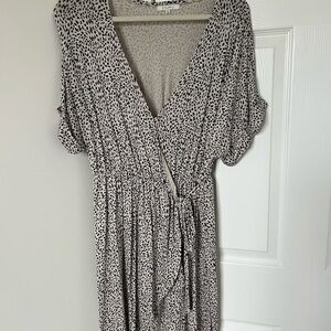 Cheetah Print Wrap Patterned Dress